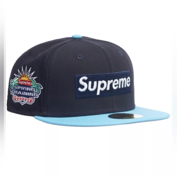 Supreme Other - NWT Supreme Box Logo Fitted Hat Blue Size 7 1/4